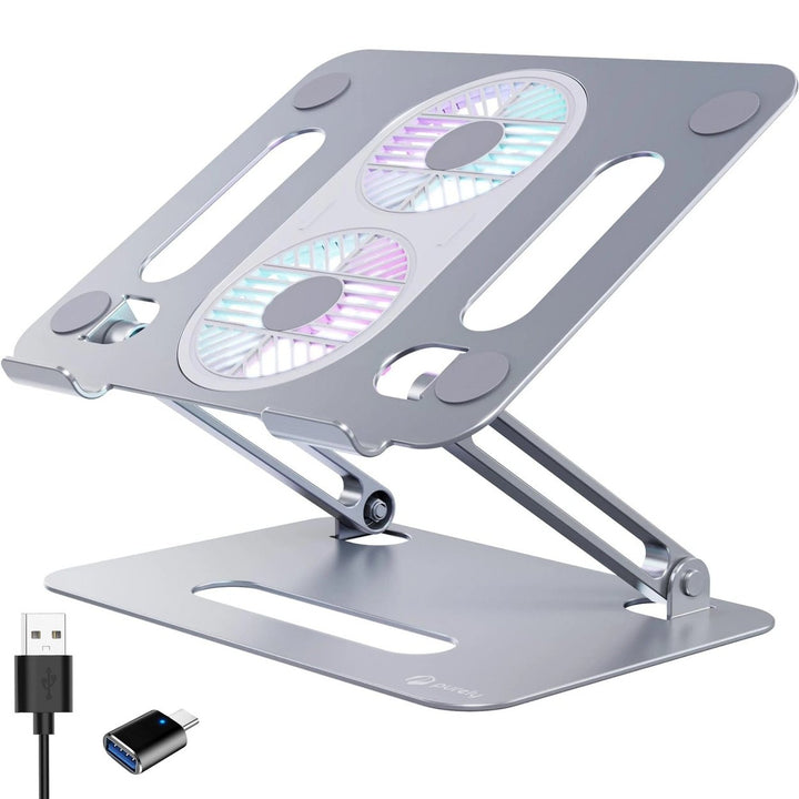 Purely C50 Laptop Cooling Adjustable Stand with Fans Image 1