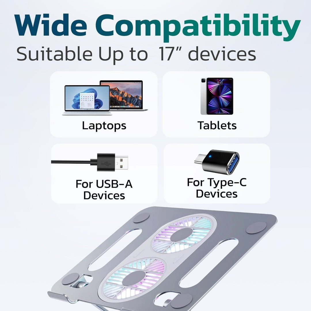 Purely C50 Laptop Cooling Adjustable Stand with Fans Image 4