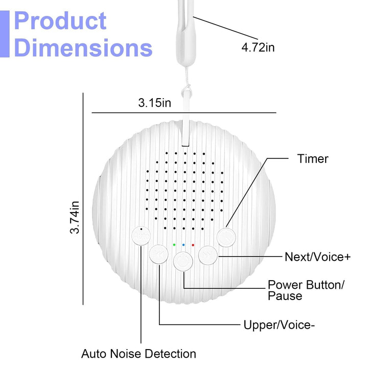 Portable White Noise Sound Machine for Sleep Aid Image 4