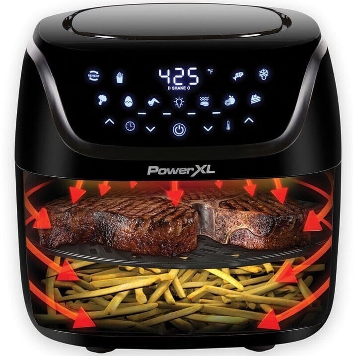 PowerXL 4-Quart Digital Air Fryer with Fry Tray 10 Presets One Touch LED Panel Image 2