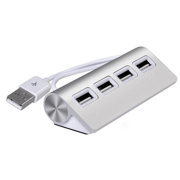 Premium 4 Port Aluminum USB Hub with 11-Inch Shielded Cable Image 1