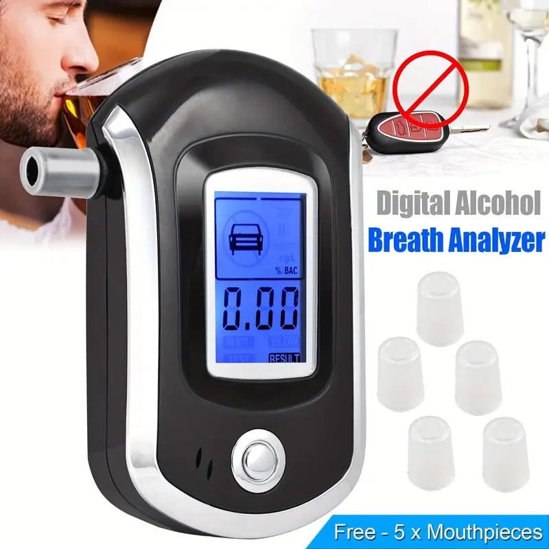 Police-Grade Breathalyzer with LCD Display - AT6000 Alcohol Tester Image 2