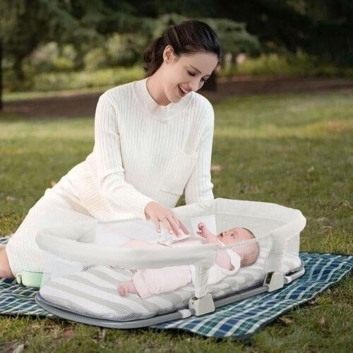 Portable Baby Bedside Lounger Infant Bassinet Sleeping Bed Image 10