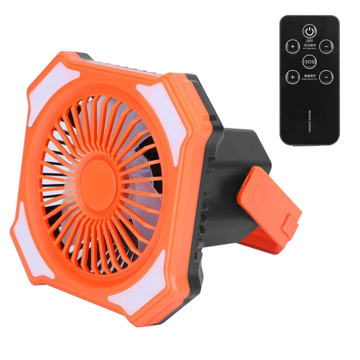 Portable Camping Lantern Fan 10000mAh Battery Powered with 4 Light Modes Image 1