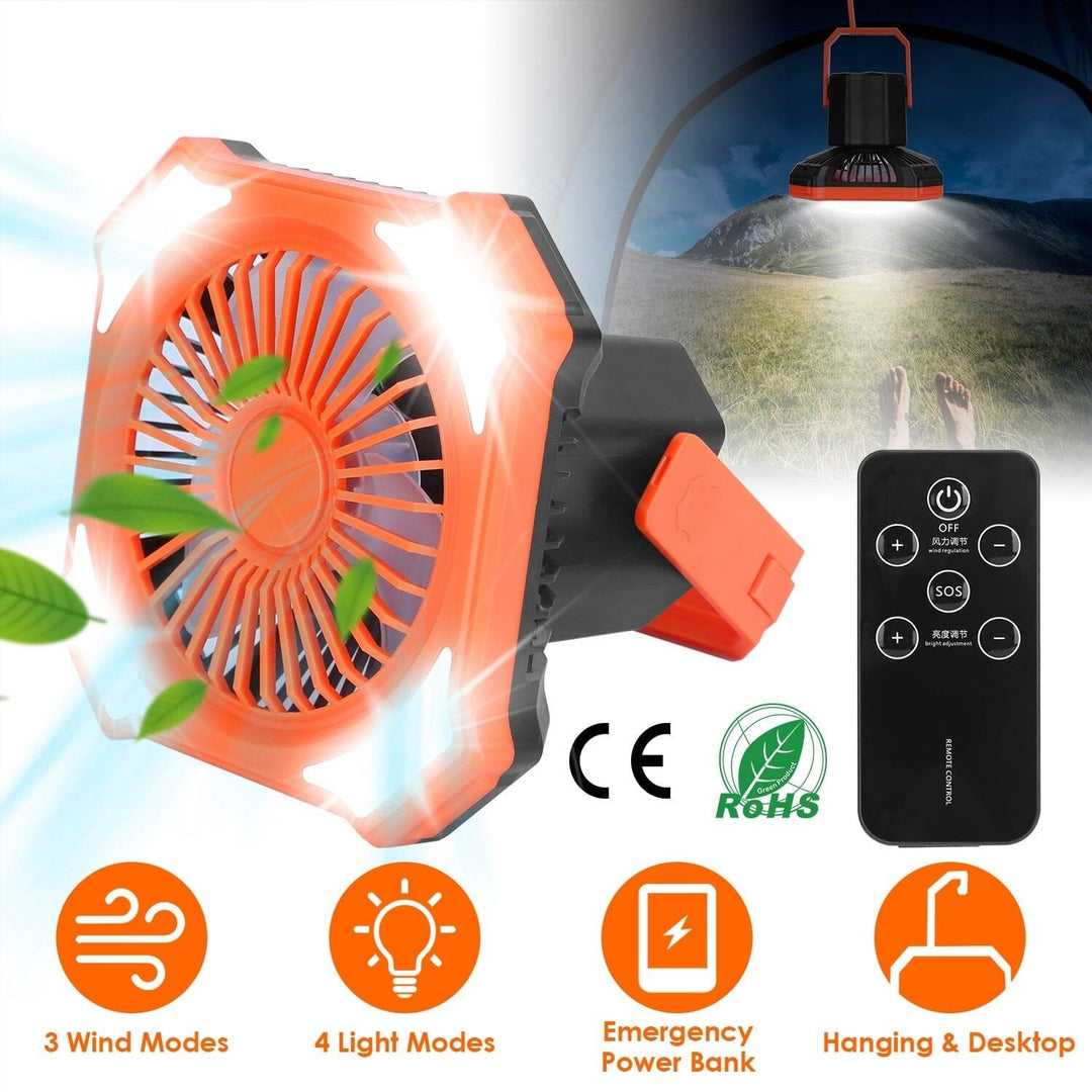 Portable Camping Lantern Fan 10000mAh Battery Powered with 4 Light Modes Image 4