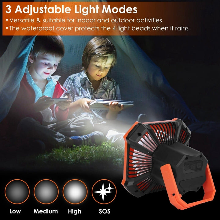 Portable Camping Lantern Fan 10000mAh Battery Powered with 4 Light Modes Image 11