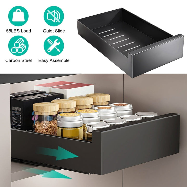 Pull Out Cabinet Organizer Carbon Steel Quiet Slide Rails Image 4