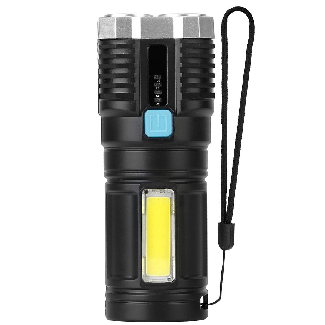 Rechargeable Flashlight LED Floodlight Torch with Strap Super Bright Flashlight Image 4