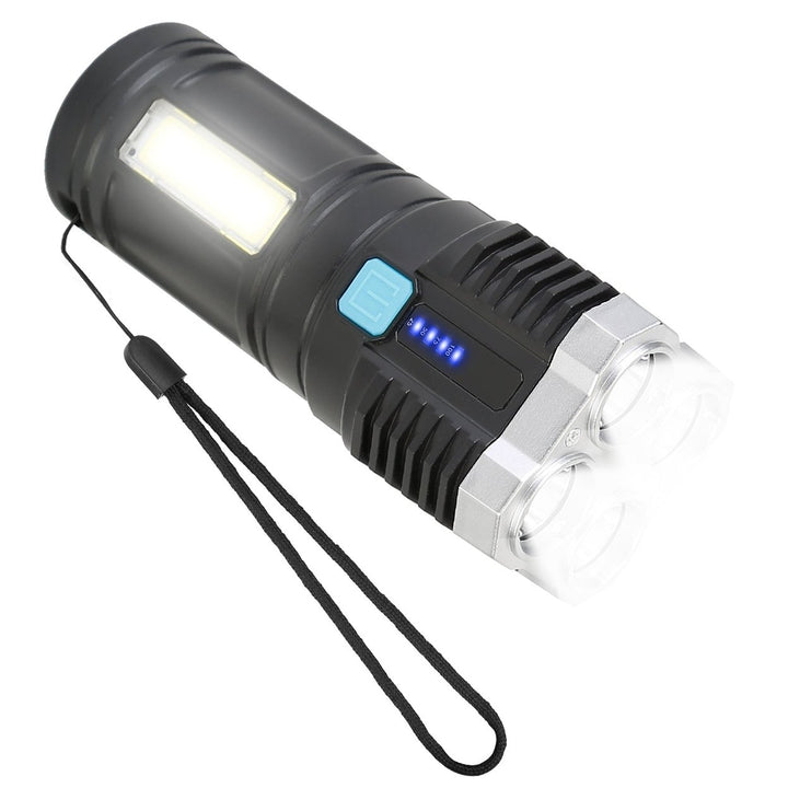 Rechargeable Flashlight LED Floodlight Torch with Strap Super Bright Flashlight Image 4