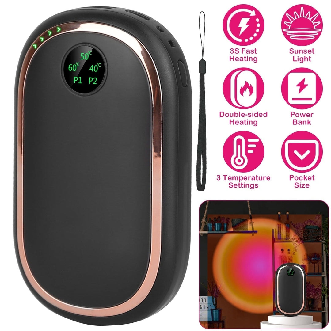 Rechargeable Hand Heater Pocket Warmer Power Bank with Digital Display Image 6