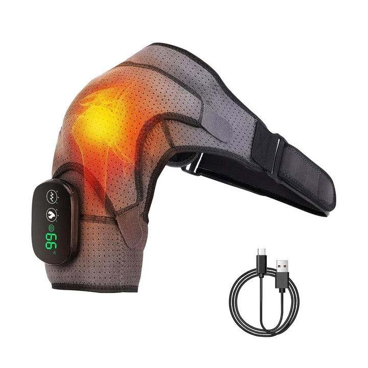 Rechargeable Heated Shoulder Wrap Massager Shoulder Brace Support with 3 Heating Levels Image 2