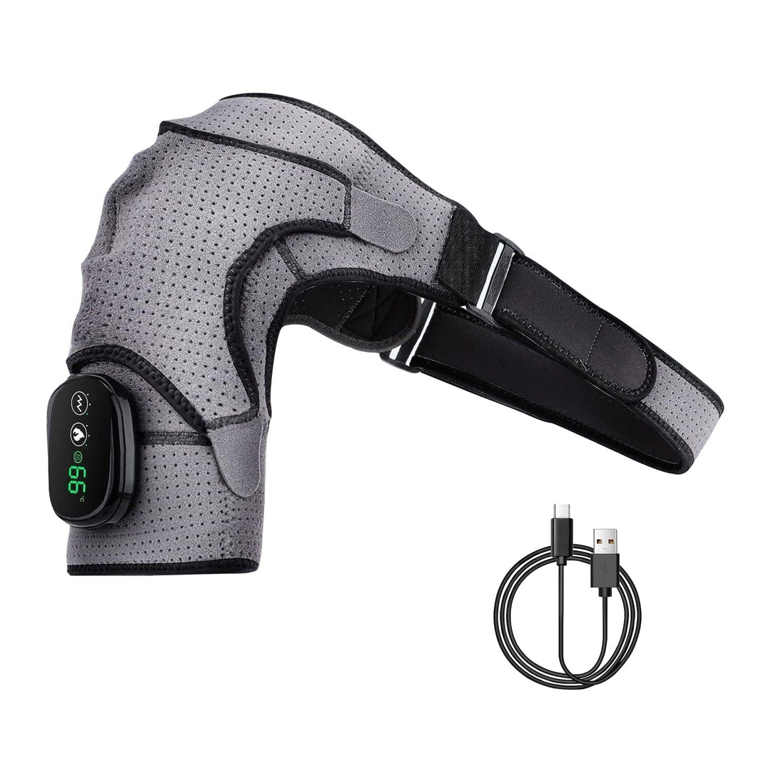 Rechargeable Heated Shoulder Wrap Massager Shoulder Brace Support with 3 Heating Levels Image 3