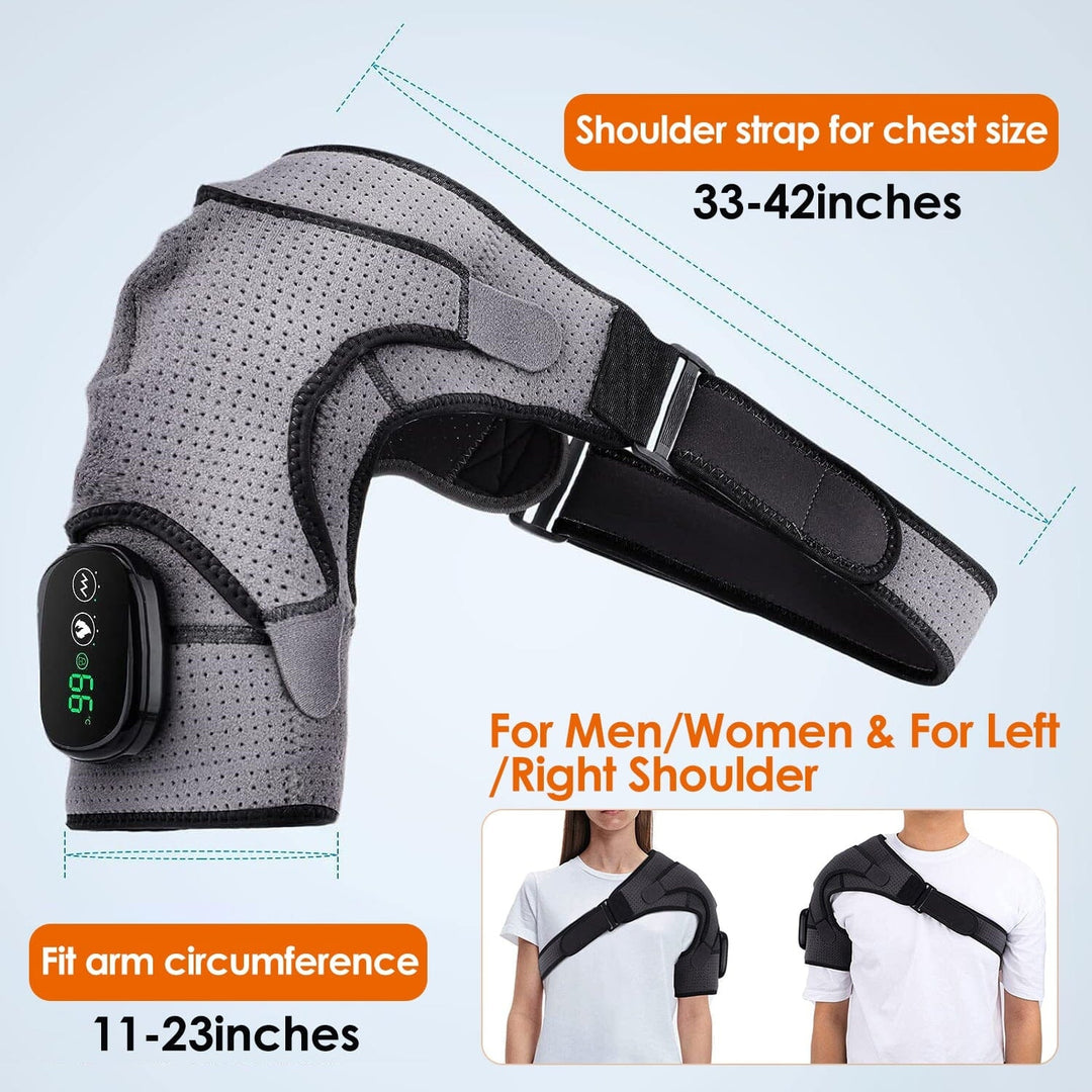 Rechargeable Heated Shoulder Wrap Massager Shoulder Brace Support with 3 Heating Levels Image 4