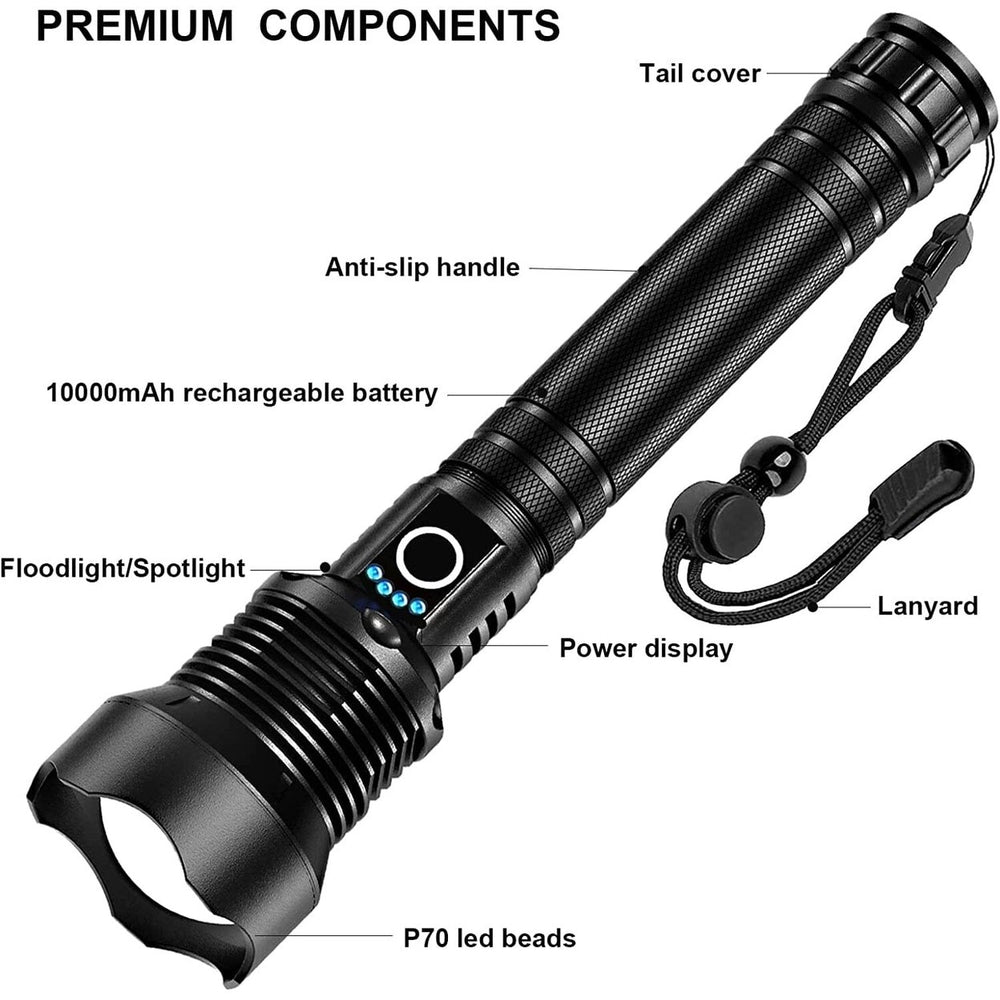 Rechargeable LED Flashlights 90000 Lumens Image 2