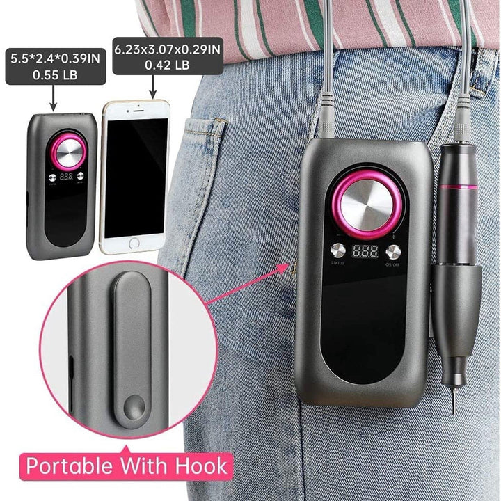 Rechargeable Nail Drill Kit with 2000mAh Phone Power Bank Image 8