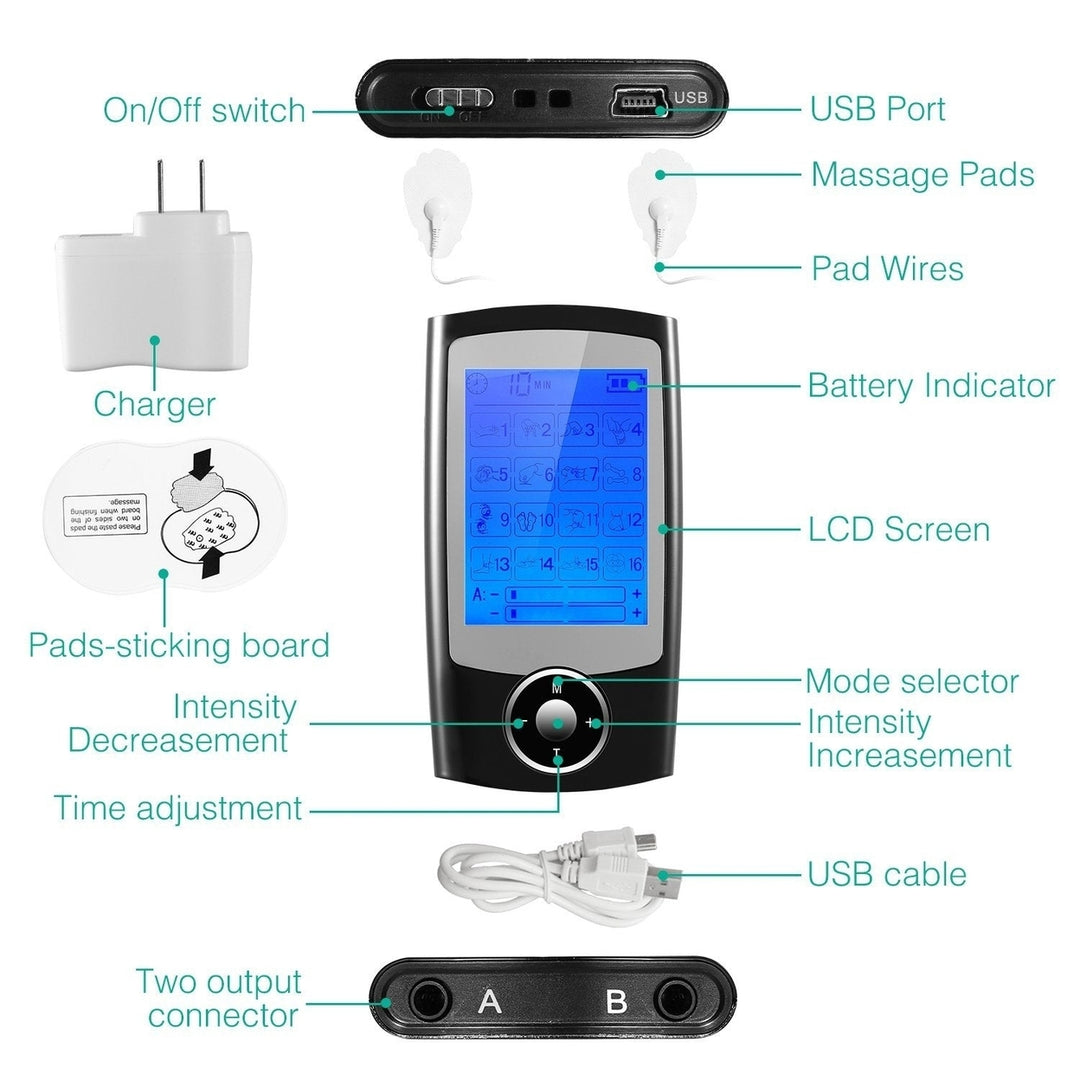 Rechargeable Tens Unit Machine Impulse Massager Image 11