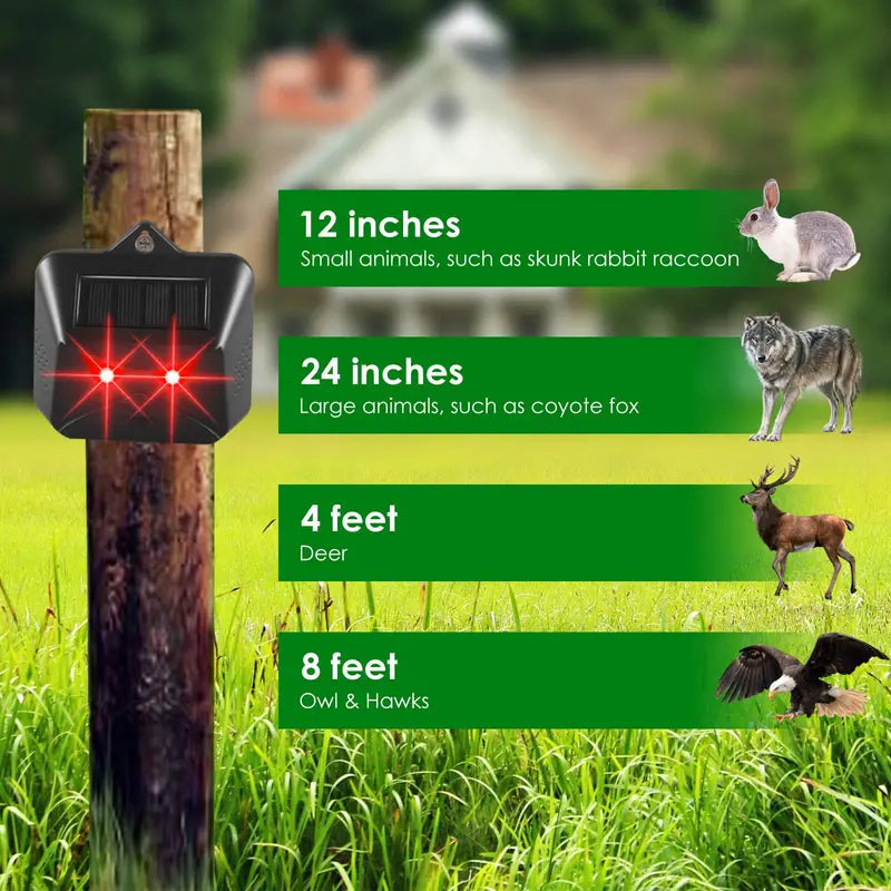 Red LED Light Waterproof Predator Repellent for Gardens Image 2