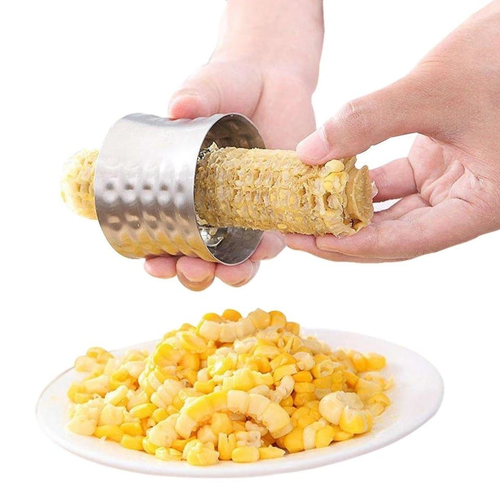 Quick Corn Cob Stainless Steel Cutter And Peeling Ring Image 1