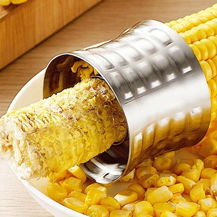 Quick Corn Cob Stainless Steel Cutter And Peeling Ring Image 3