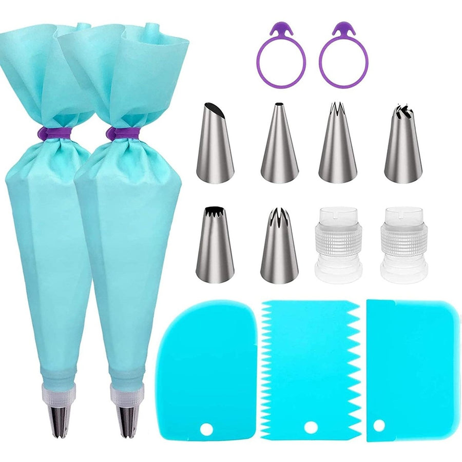 Reusable Cake Piping Bags and Tips Set Image 1