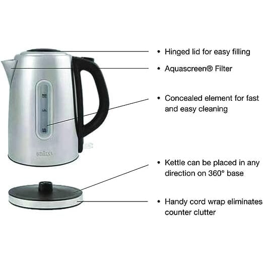 Salton Cordless Electric Stainless Steel Kettle Image 3