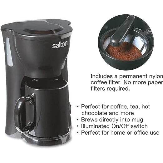 Salton Space Saving 1 Cup Coffeemaker - Black Image 4