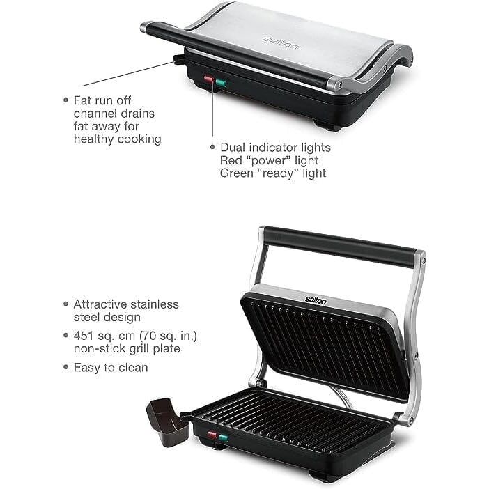 Salton Stainless Steel Panini Grill Image 4