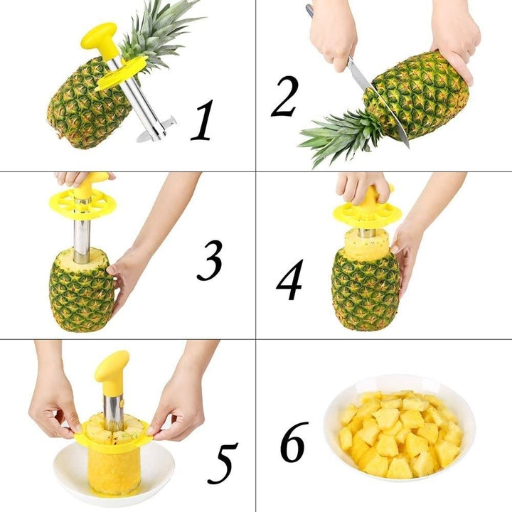 SameTech Easy Kitchen Tool Stainless Steel Fruit Pineapple Peeler Corer Slicer Cutter Image 4