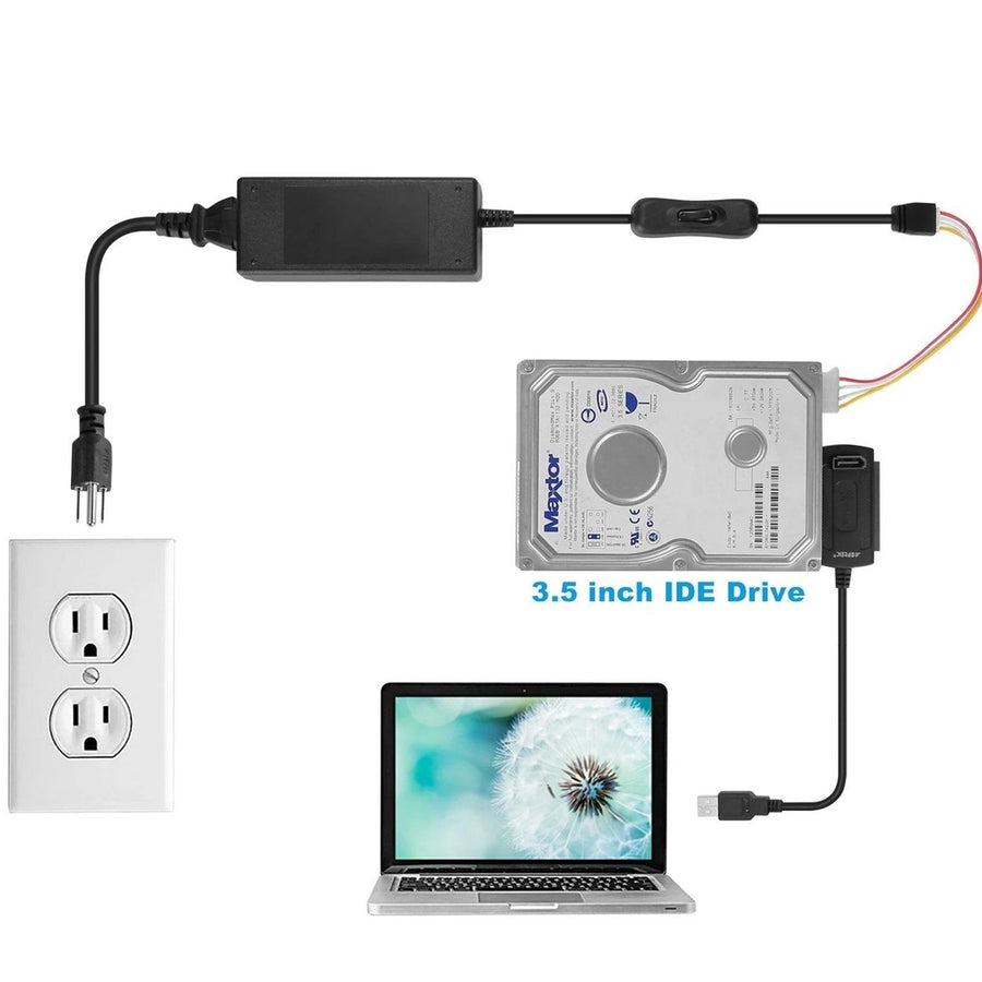 SATA PATA IDE to USB 2.0 Adapter Converter Cable For 2.5" 3.5" Hard Drive Disk Image 1