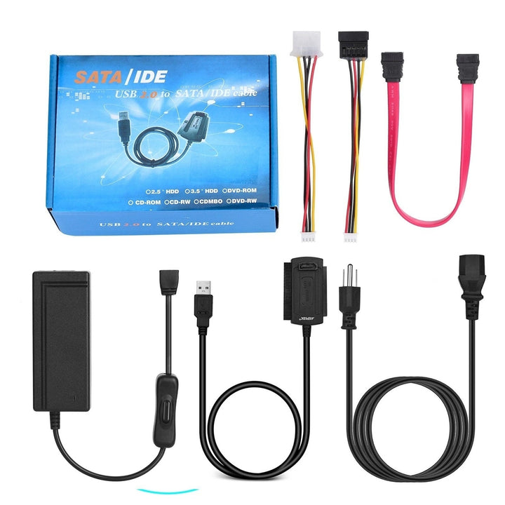 SATA PATA IDE to USB 2.0 Adapter Converter Cable For 2.5" 3.5" Hard Drive Disk Image 8