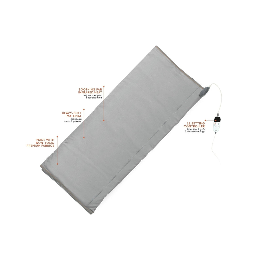 Sharper Image Calming Heat Sauna Wrap 8 Heat Levels 3 Massaging Vibrations Gray Image 6