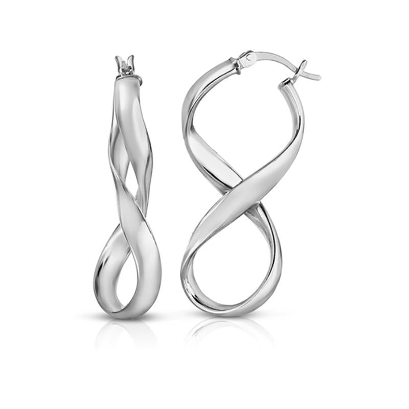 Solid Sterling Silver Figure 8 Earrings by Verona Image 1