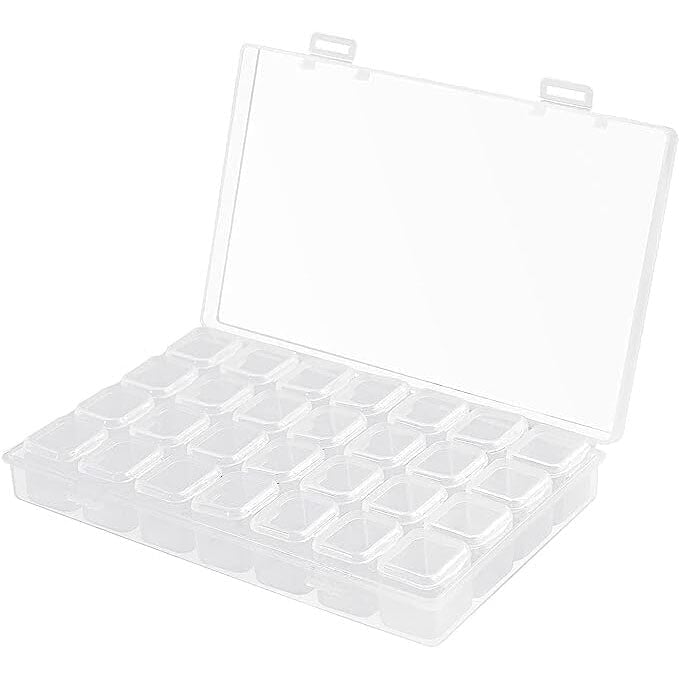 Small 28 Grids Diamond Box Clear Plastic Jewelry Craft Storage Container Image 2