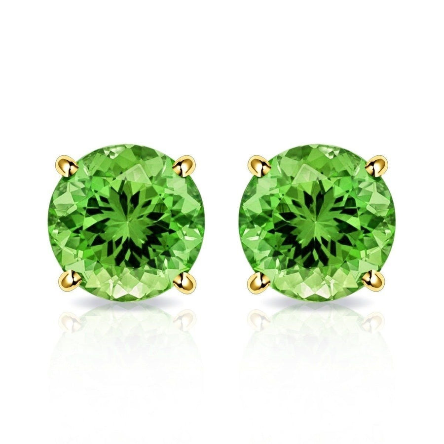 Solid 10K Gold 2.00 CTW Peridot Stud Earrings By MUIBLU Gems Image 1