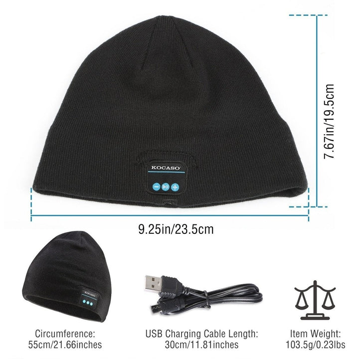 Soft Wireless Beanie Headphone Hat with V4.2 Noise Cancellation Image 10