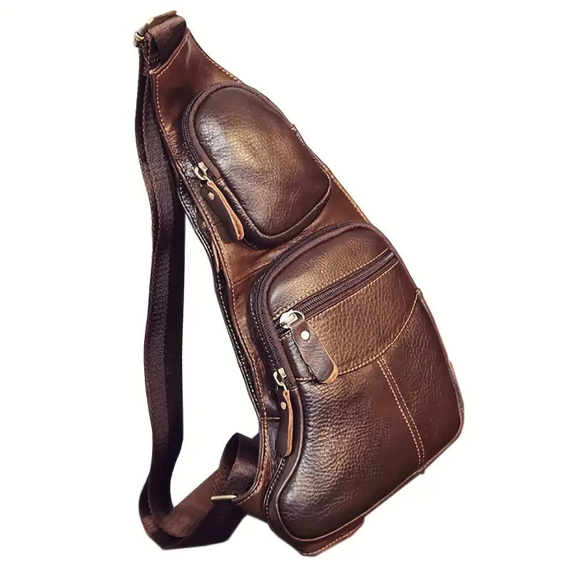 Rugged Vintage Leather Sling Bag Image 1