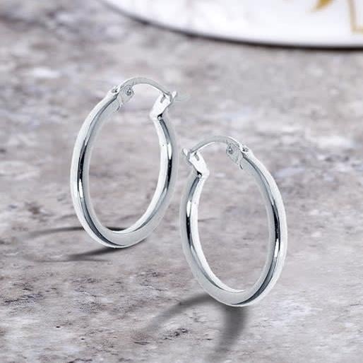 Sterling Silver French Lock Hoops Image 1