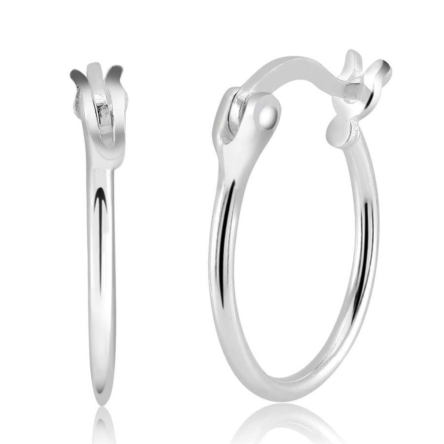 Sterling Silver French Lock Hoops Image 2