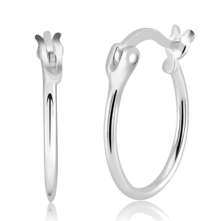 Sterling Silver French Lock Hoops Image 2