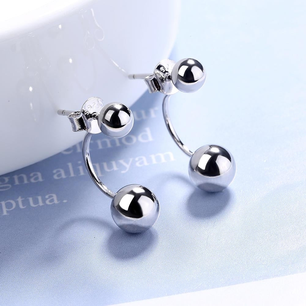 Sterling Silver Front to Back Orb Ball Earrings Image 1