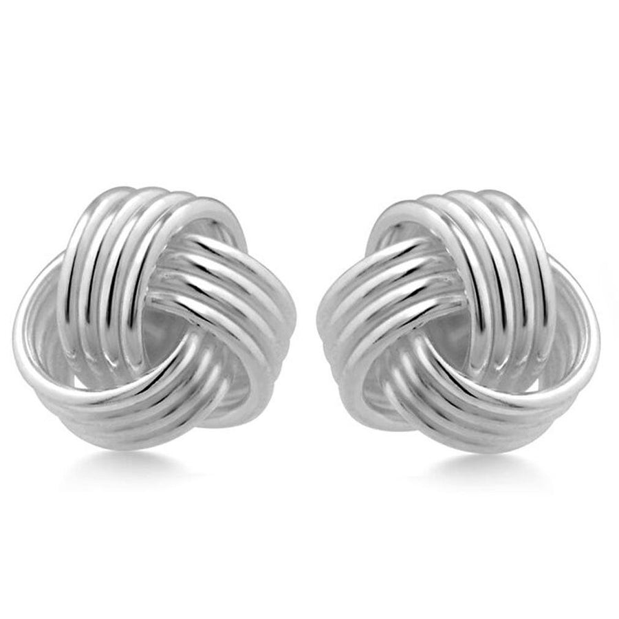 Sterling Silver Love Knot Stud Earrings Image 1