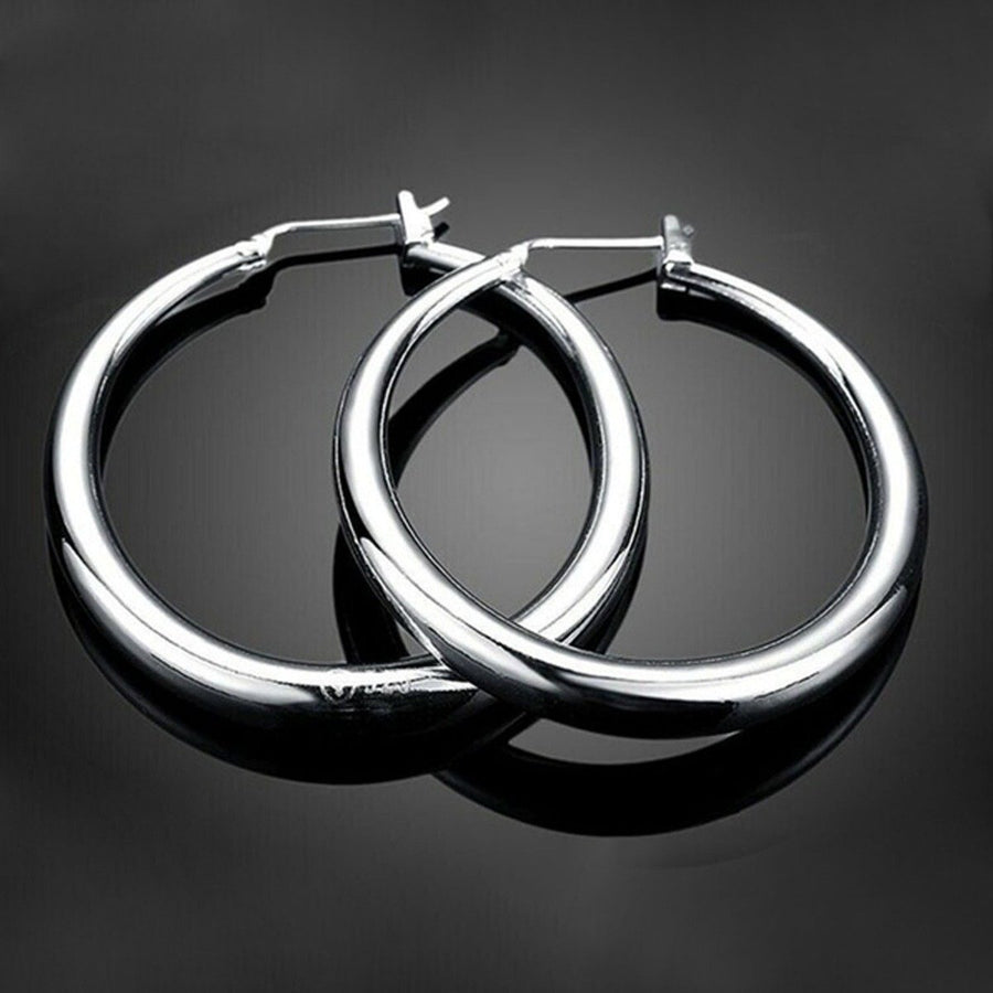 Sterling Silver Hoop Earrings Image 1