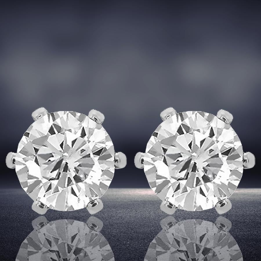 Sterling Silver Plated CZ Stud Earrings Image 1