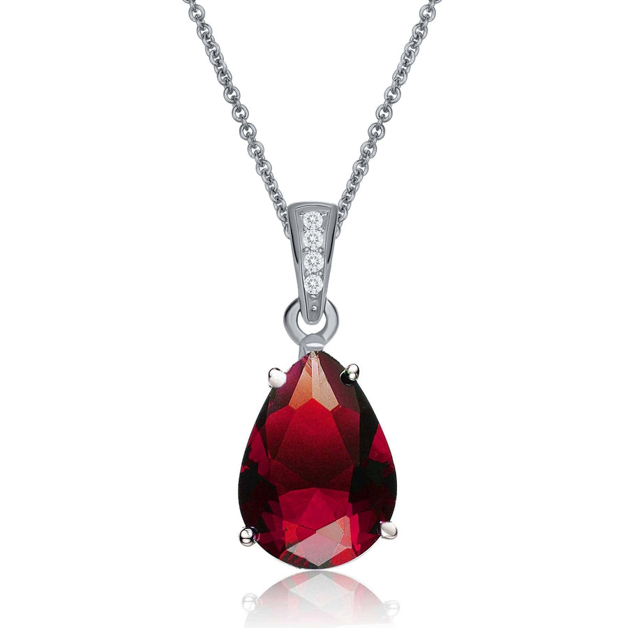 Sterling Silver Red CZ Pendant necklace Image 1