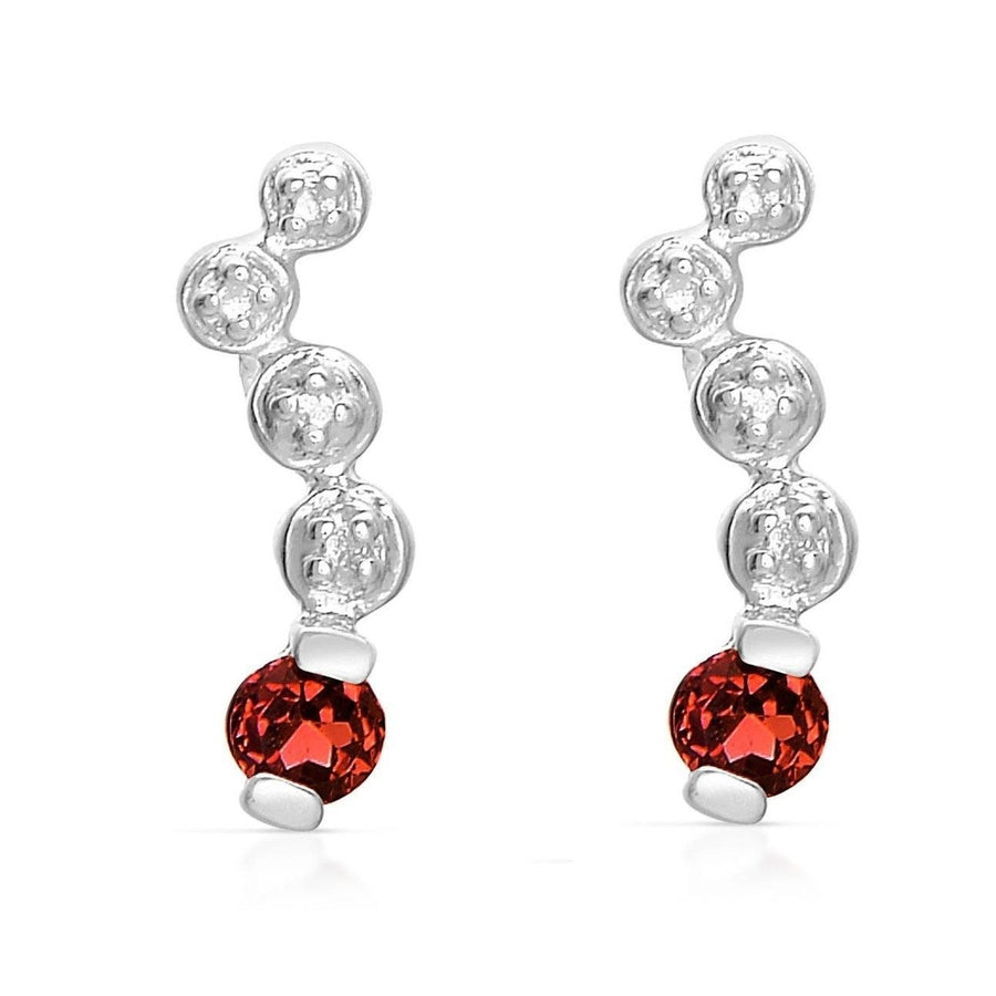 Sterling Silver Ruby Earrings Image 1