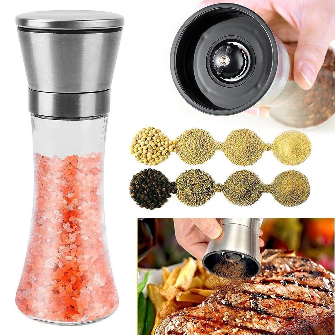 Stainless Steel Salt Pepper Grinder with Adjustable Coarseness Image 1