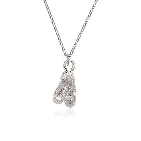 Sterling Silver Ballet Slippers Charm and Chain Image 1