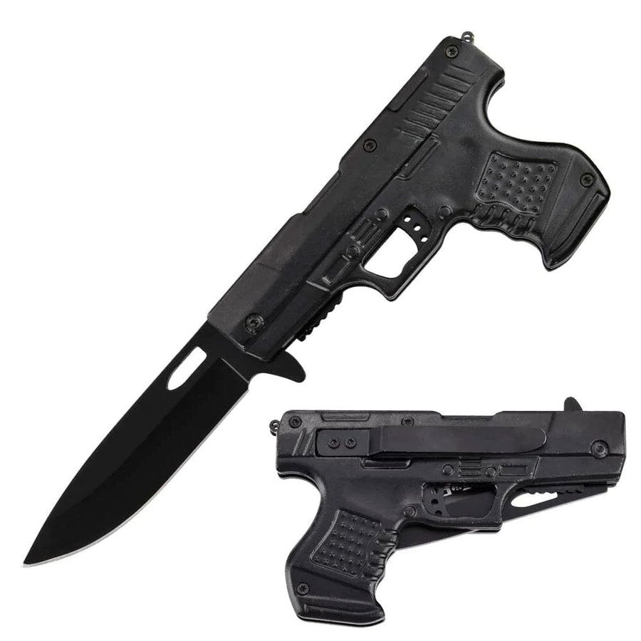 Spring Assisted Gun Knife Image 1