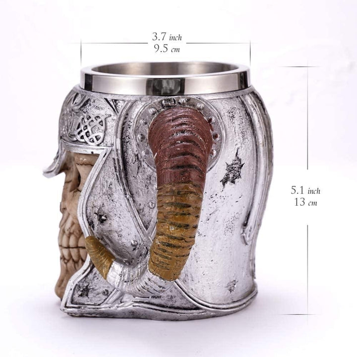 Stainless Steel Double Handle Horn Skull Beer Cup Image 3