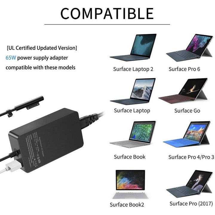 Surface Pro Charger 65W for Surface Pro 3/4/5/6/7 Image 4